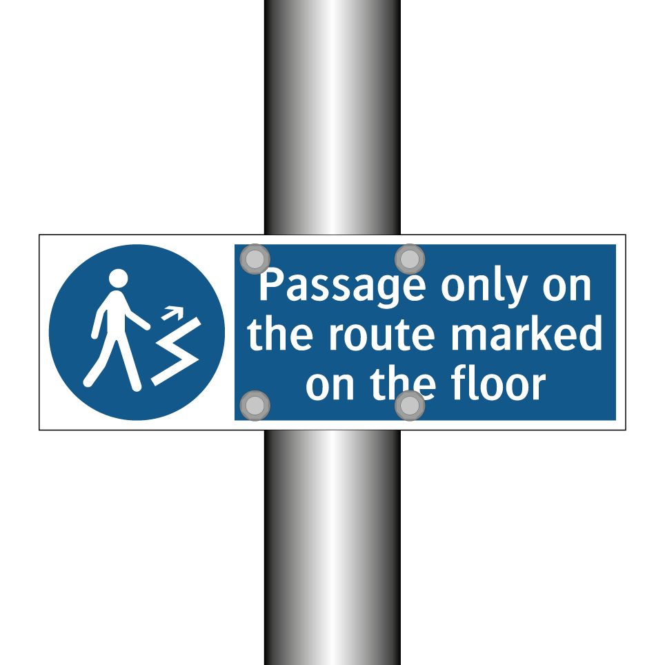 Passage only on the route marked on the floor