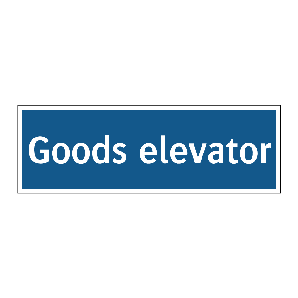 Goods elevator