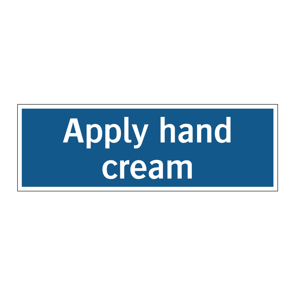Apply hand cream