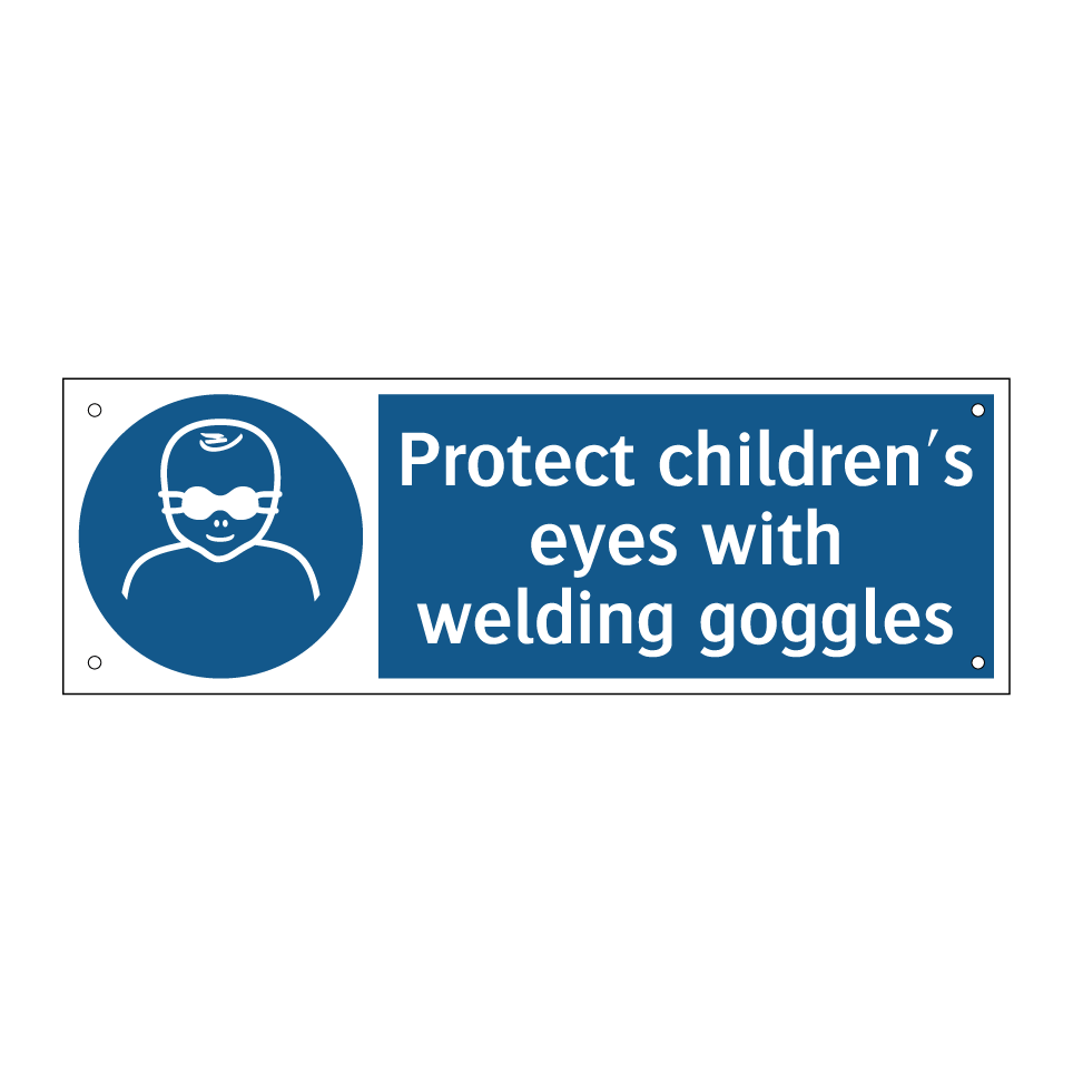 Protect children's eyes with welding goggles