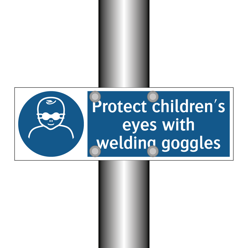 Protect children's eyes with welding goggles