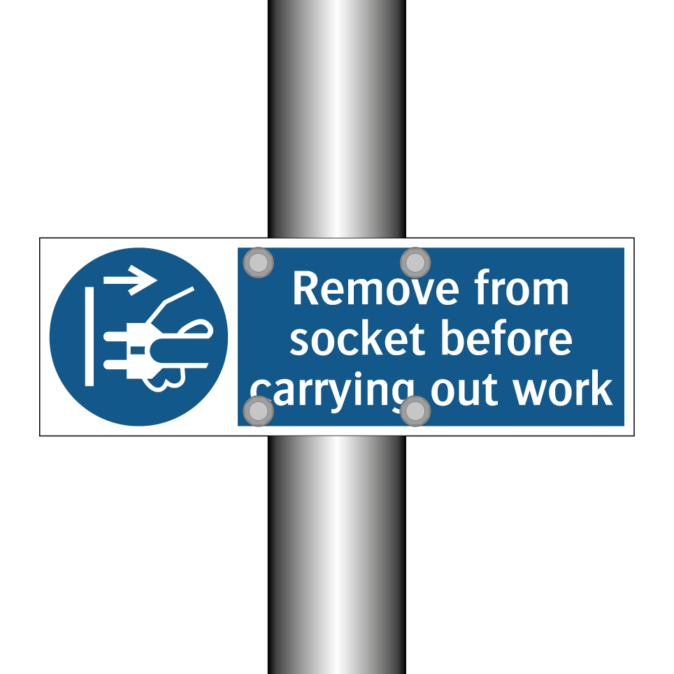 Remove from socket before carrying out work