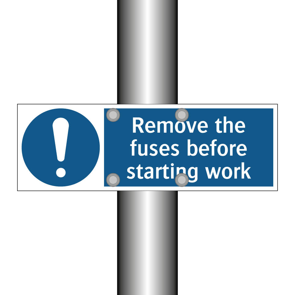 Remove the fuses before starting work