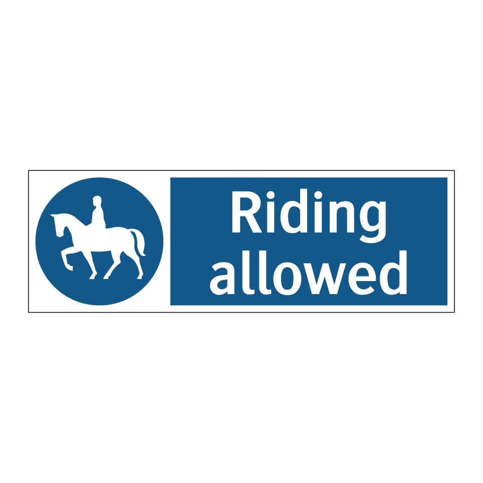 Riding allowed
