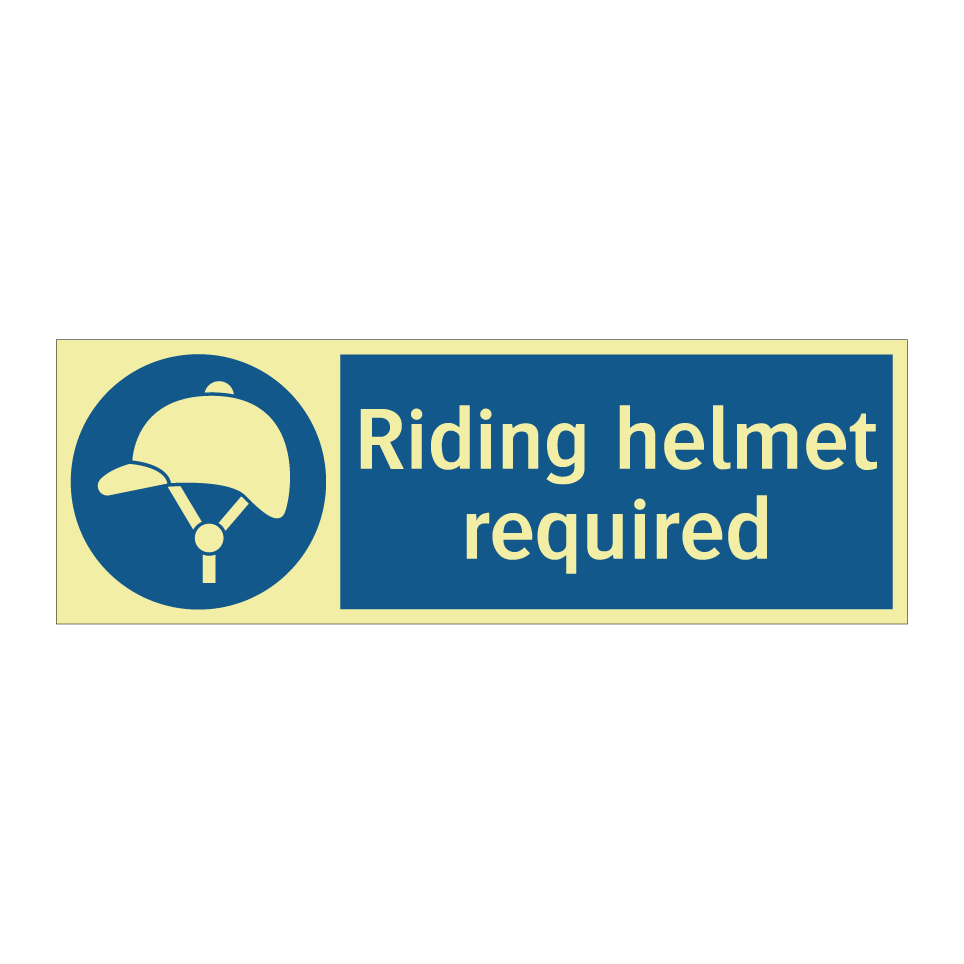 Riding helmet required