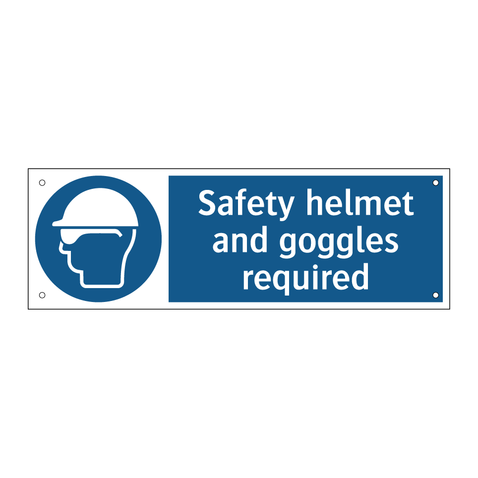 Safety helmet and goggles required