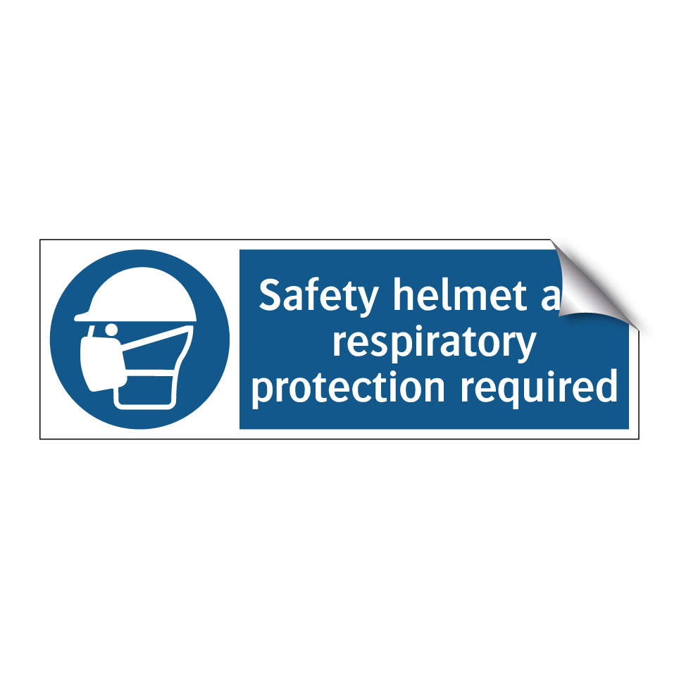 Safety helmet and respiratory protection required