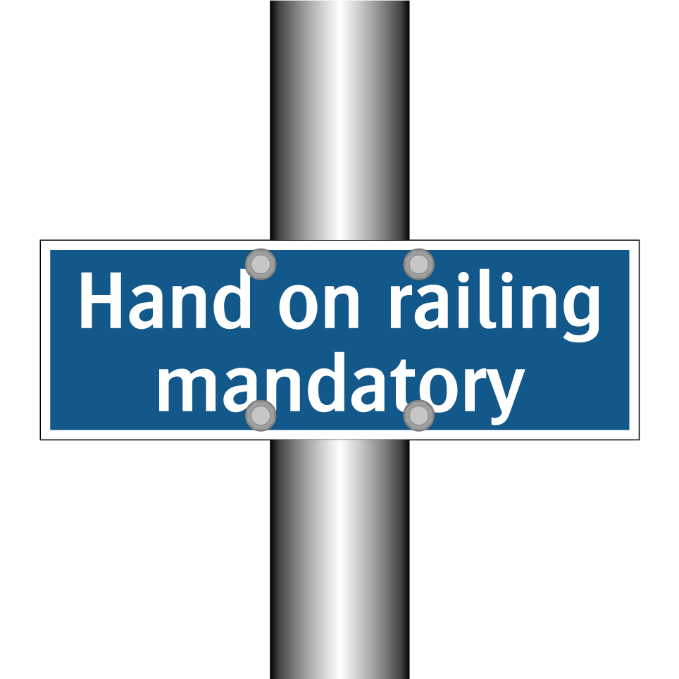 Hand on railing mandatory