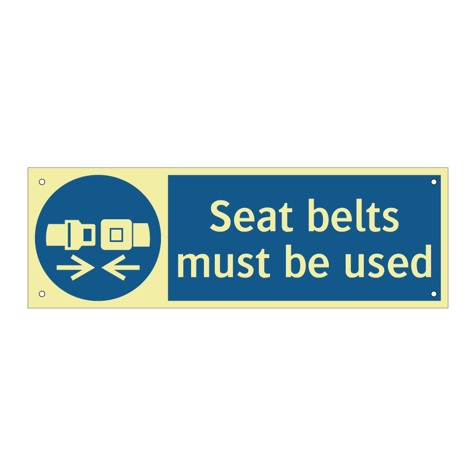 Seat belts must be used