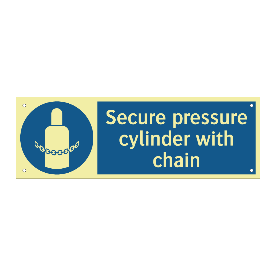Secure pressure cylinder with chain