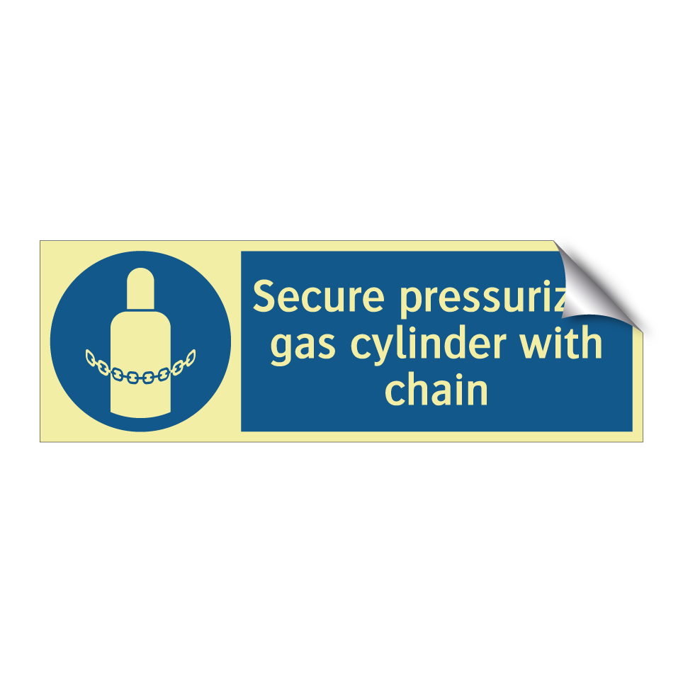 Secure pressurized gas cylinder with chain