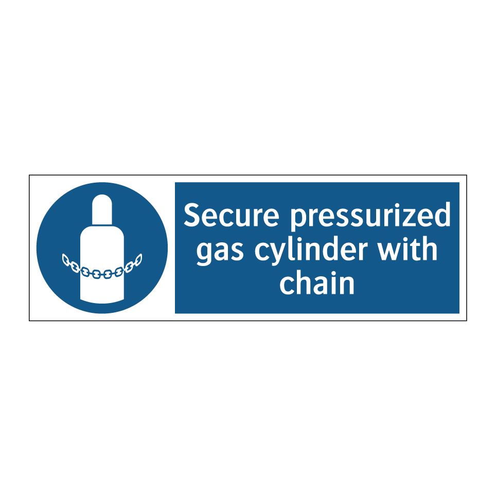 Secure pressurized gas cylinder with chain
