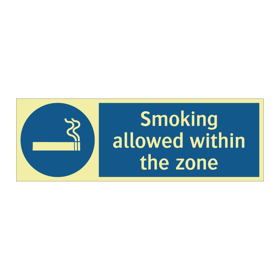 Smoking allowed within the zone