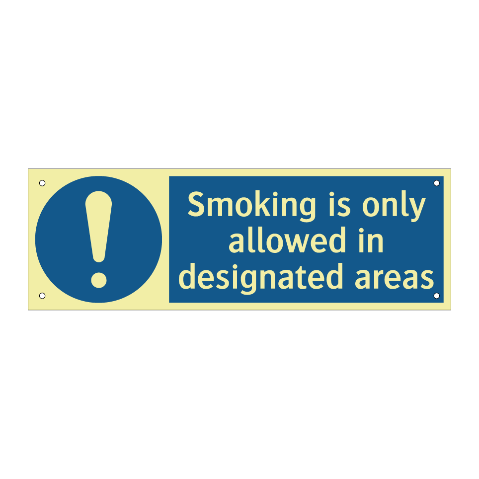 Smoking is only allowed in designated areas