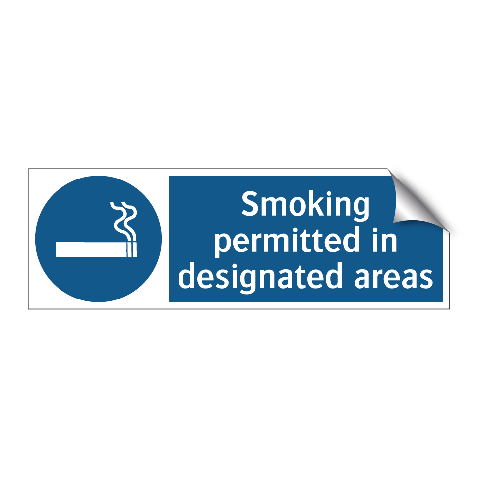 Smoking permitted in designated areas