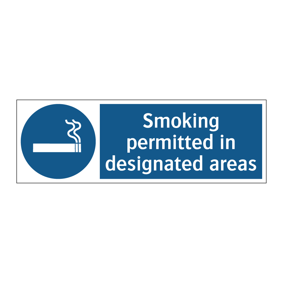 Smoking permitted in designated areas