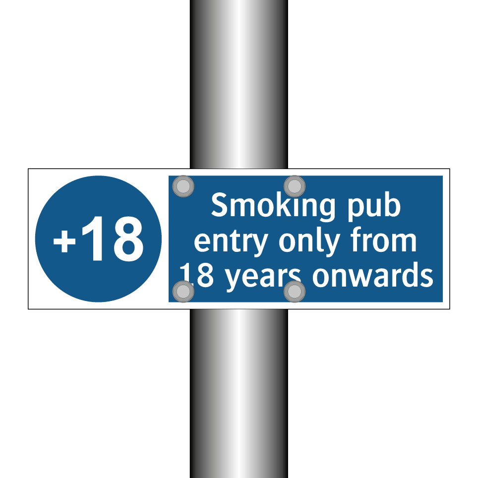 Smoking pub entry only from 18 years onwards