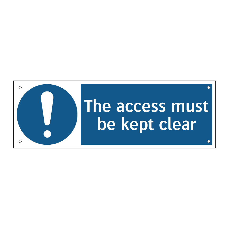 The access must be kept clear