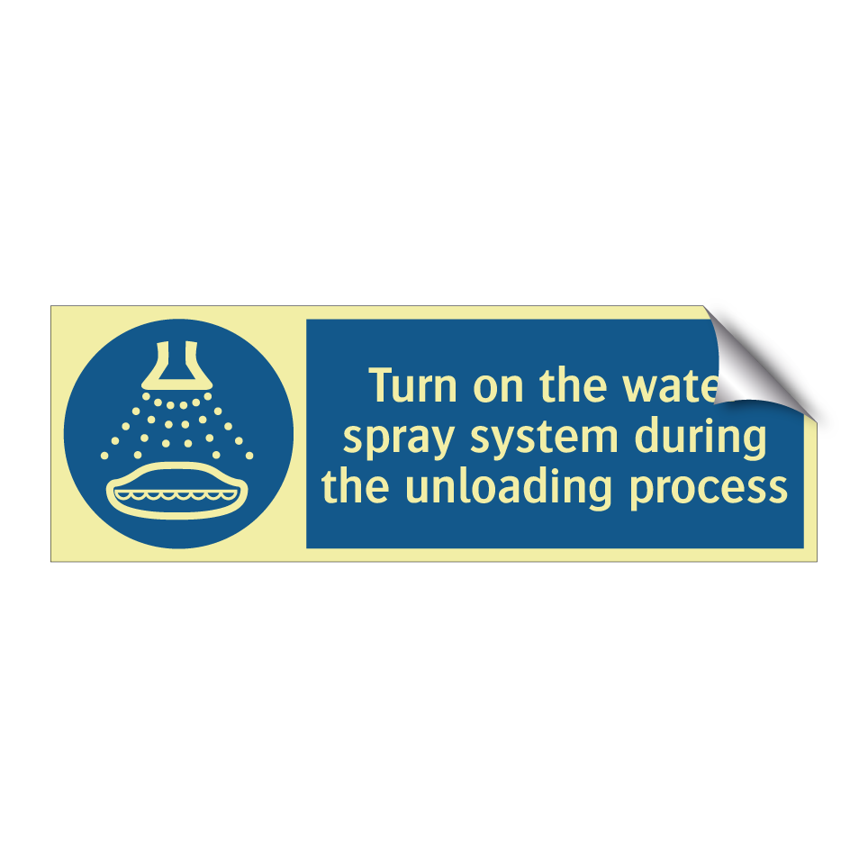 Turn on the water spray system during the unloading process