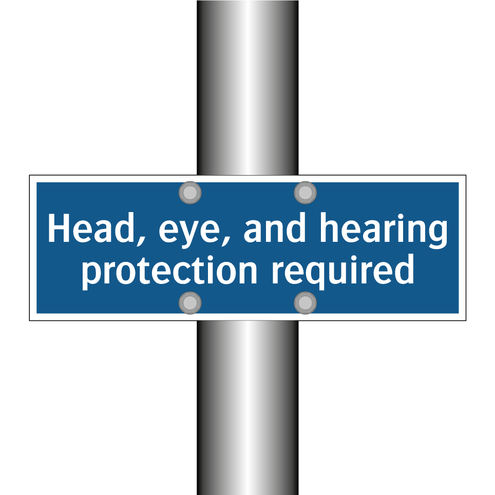 Head, eye, and hearing protection required