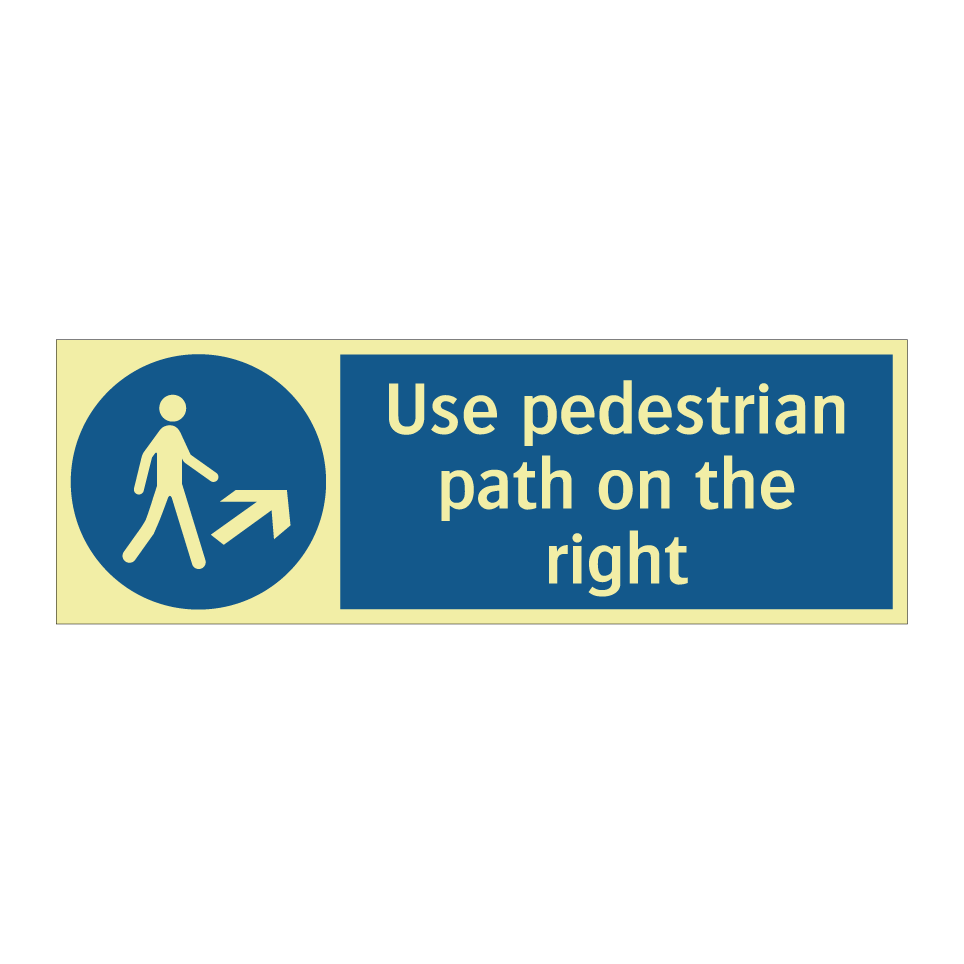 Use pedestrian path on the right