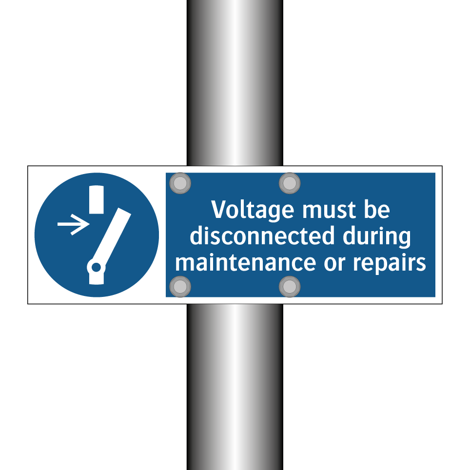 Voltage must be disconnected during maintenance or repairs