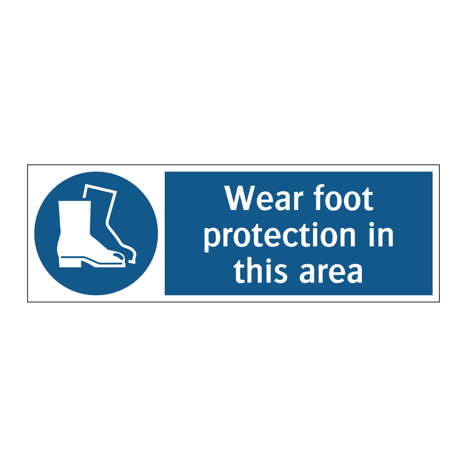 Wear foot protection in this area