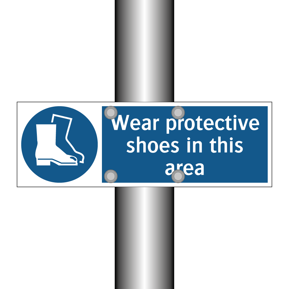 Wear protective shoes in this area