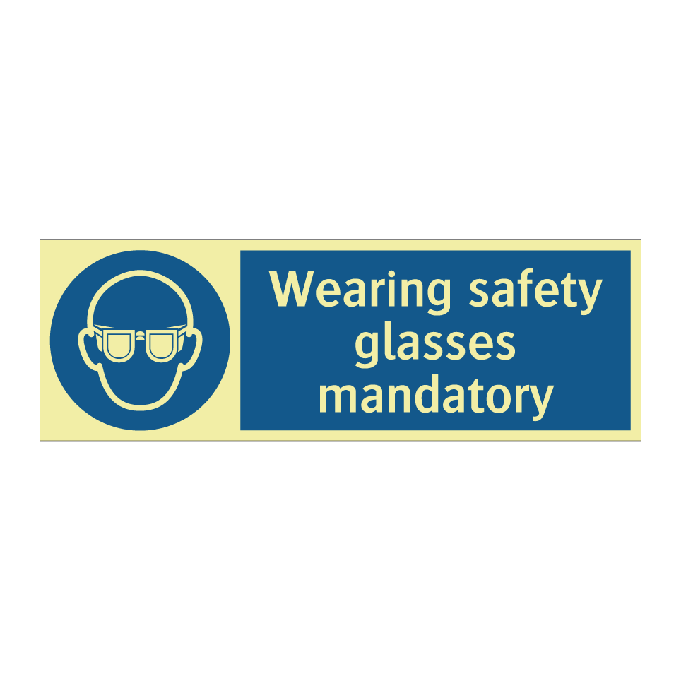 Wearing safety glasses mandatory