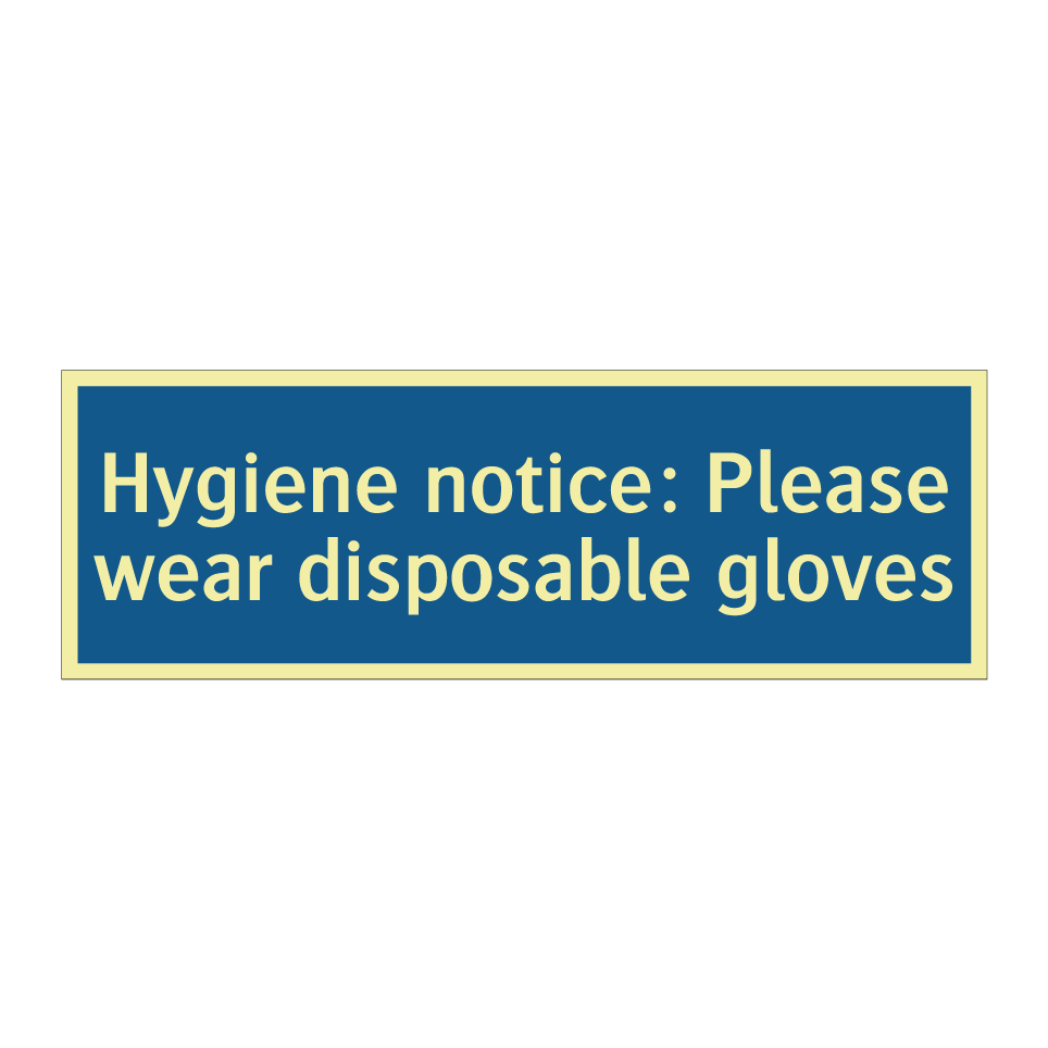 Hygiene notice: Please wear disposable gloves
