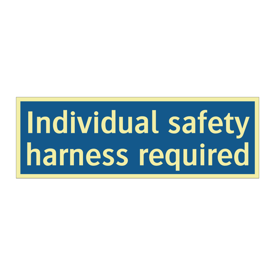 Individual safety harness required