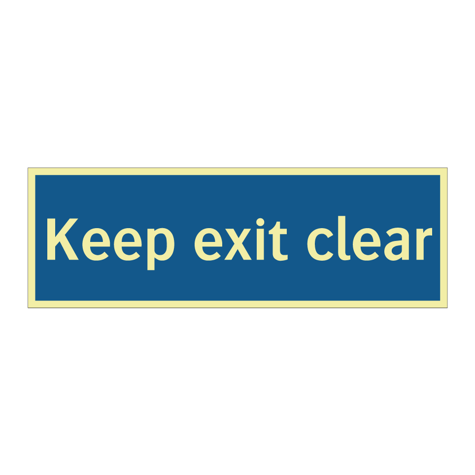 Keep exit clear