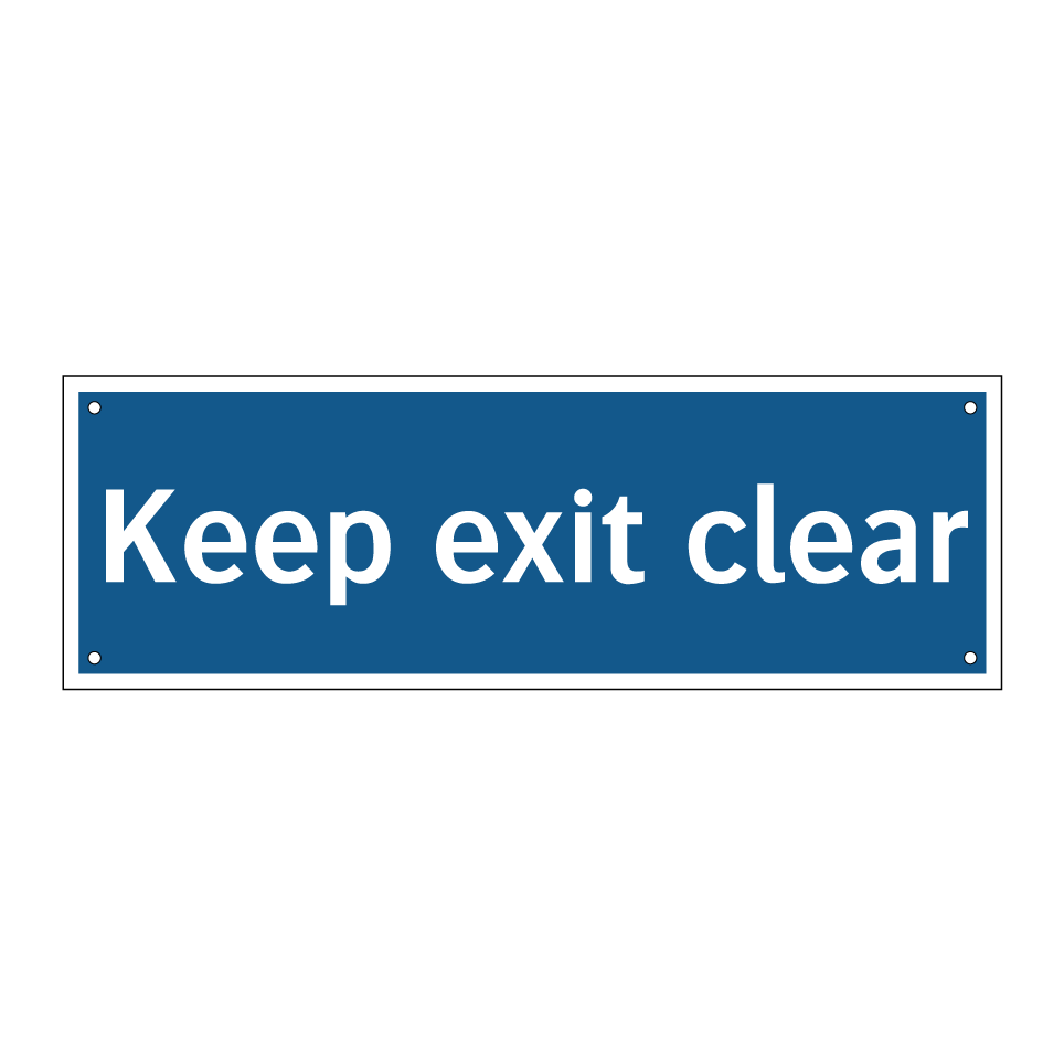 Keep exit clear