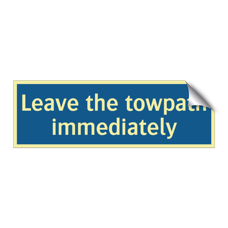 Leave the towpath immediately