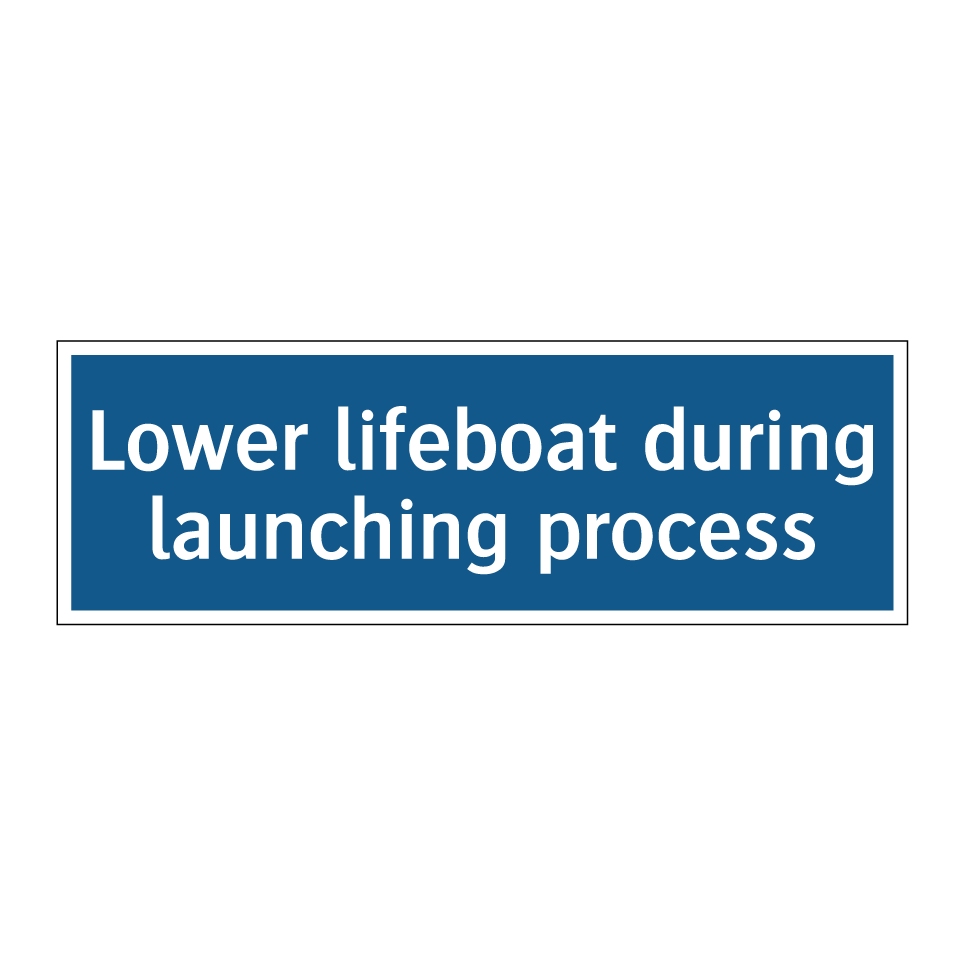 Lower lifeboat during launching process
