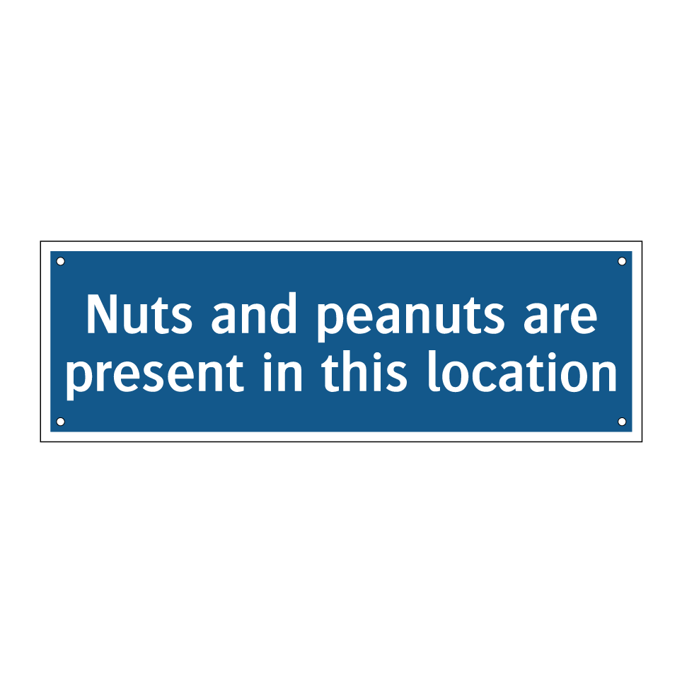 Nuts and peanuts are present in this location