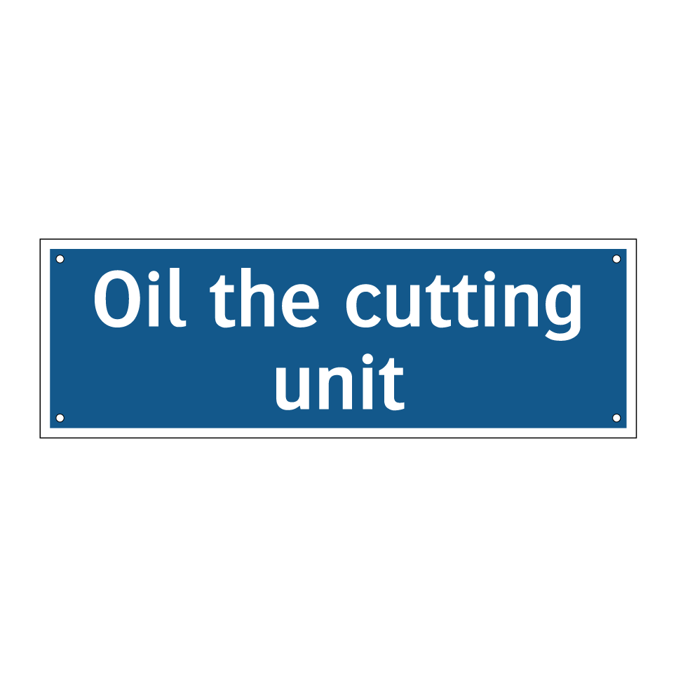 Oil the cutting unit