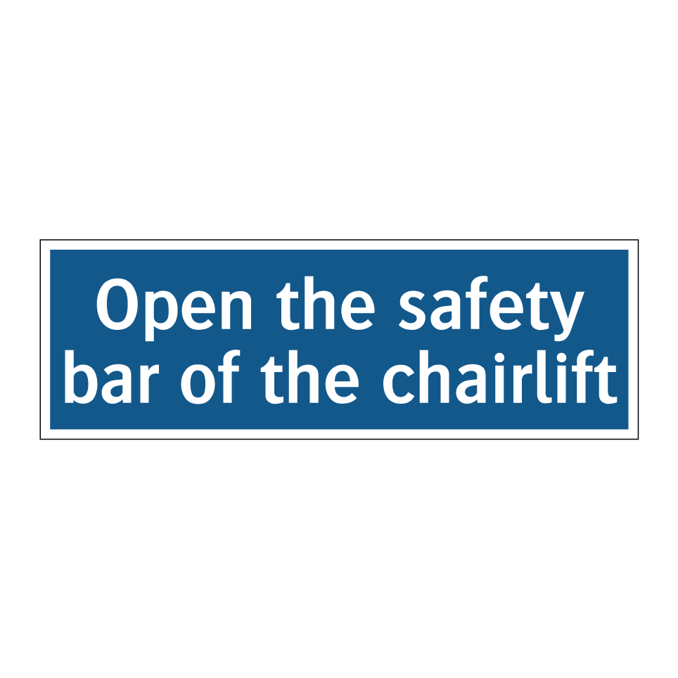 Open the safety bar of the chairlift