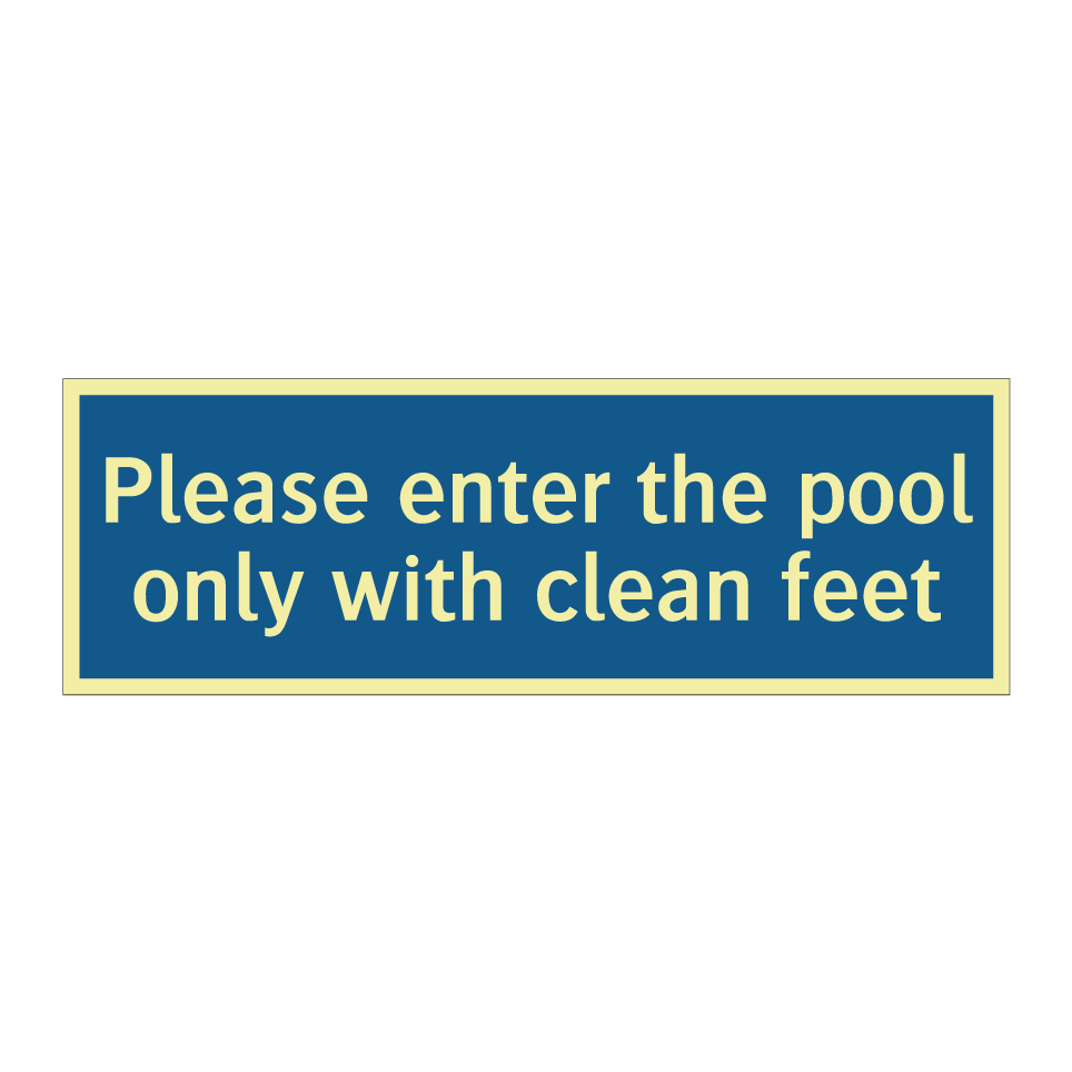 Please enter the pool only with clean feet