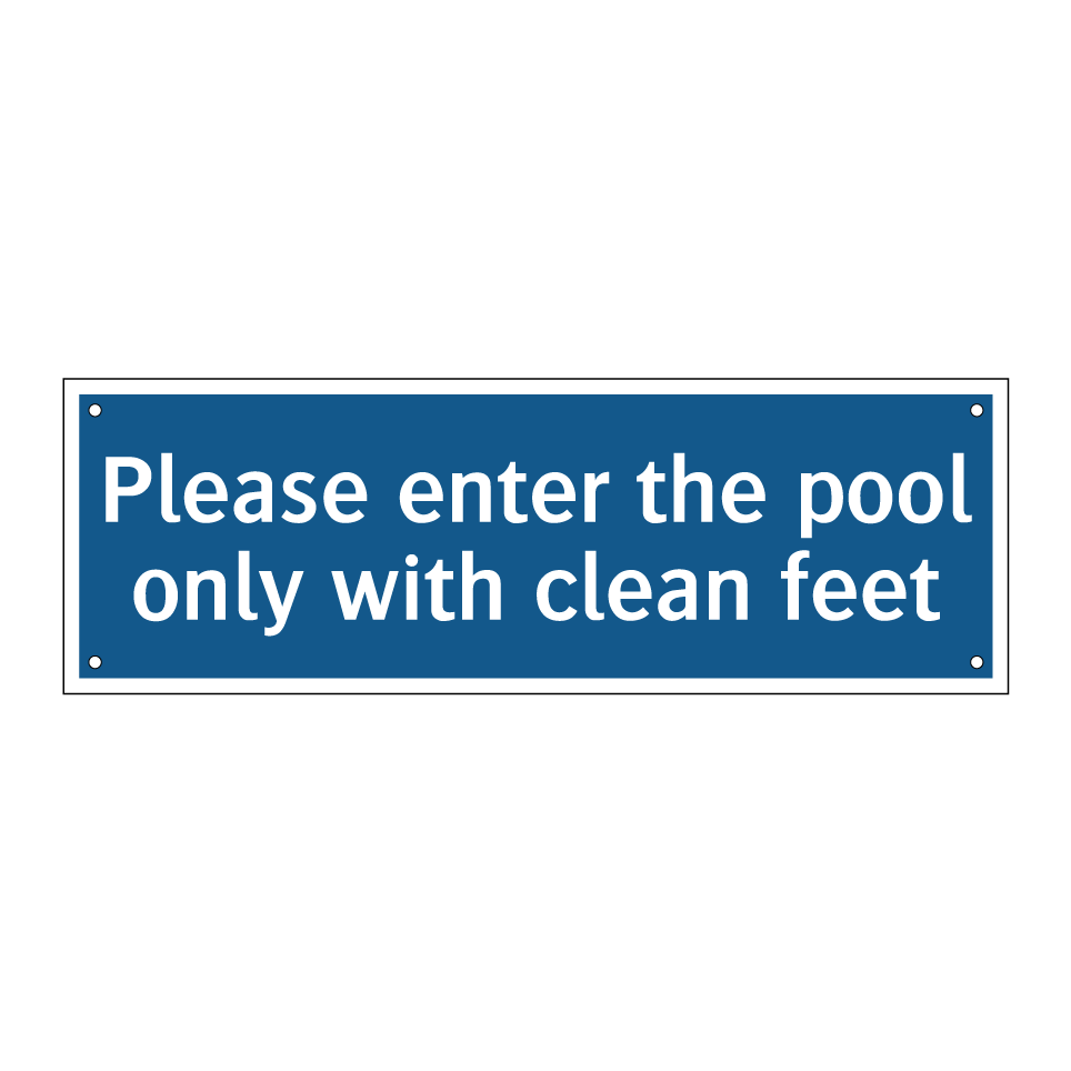 Please enter the pool only with clean feet