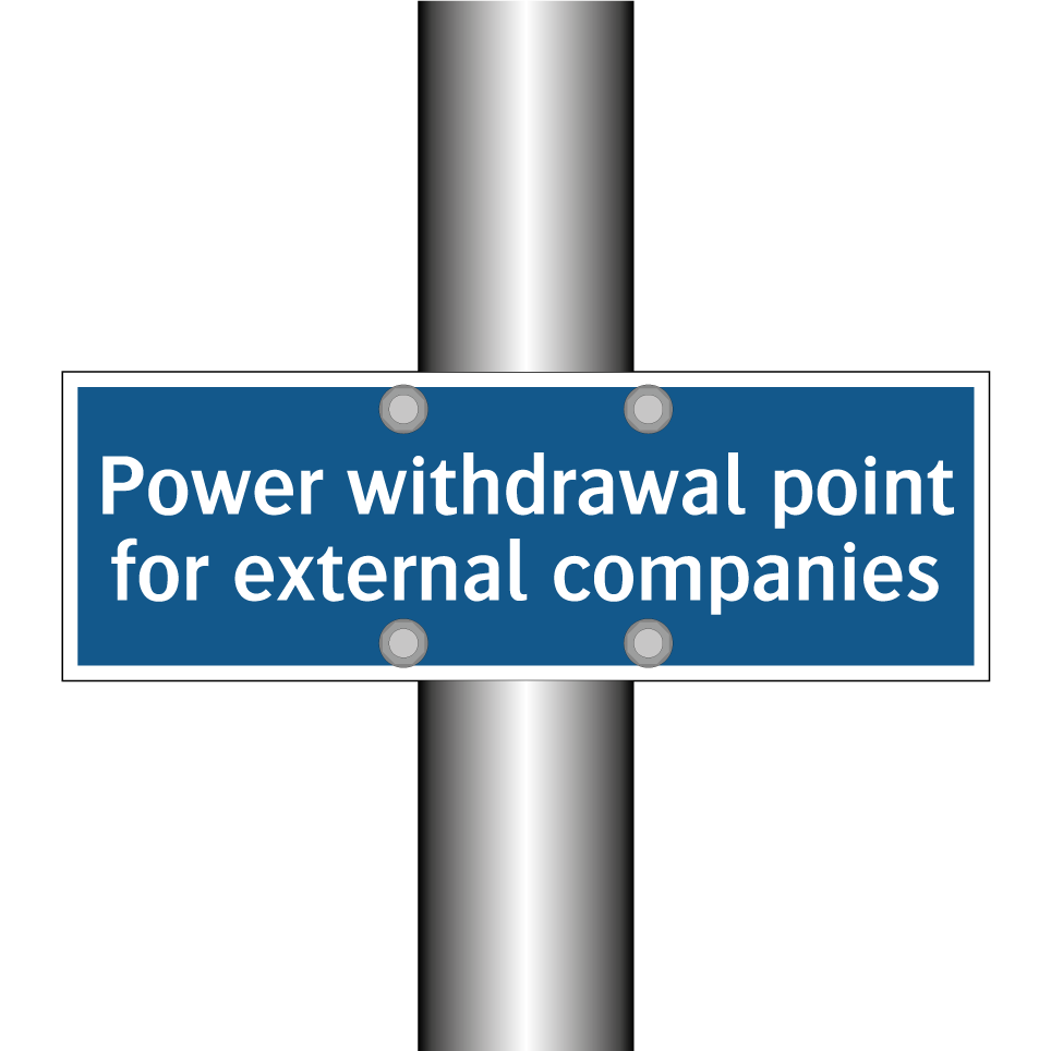 Power withdrawal point for external companies