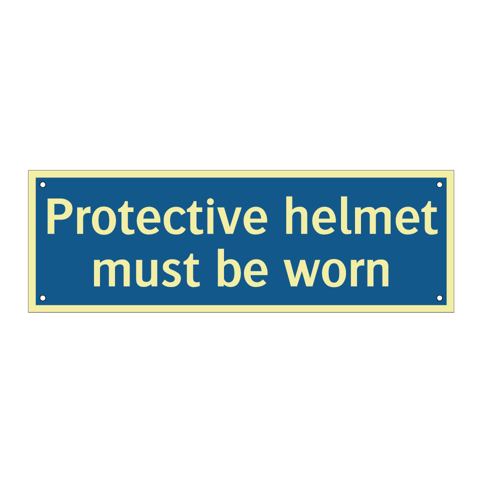 Protective helmet must be worn