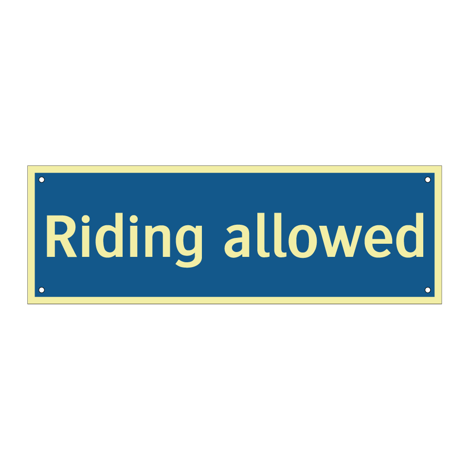 Riding allowed