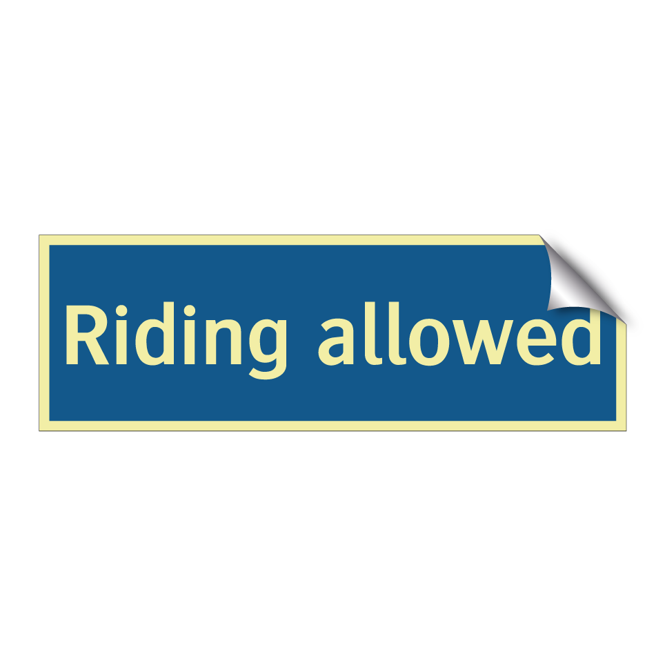 Riding allowed