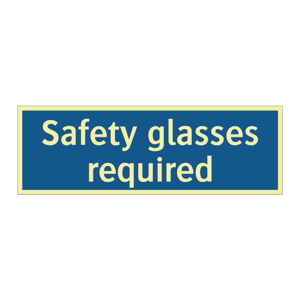 Safety glasses required