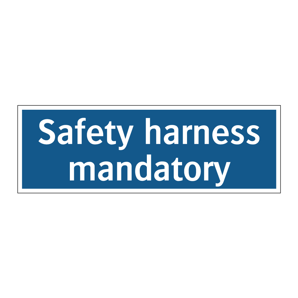 Safety harness mandatory