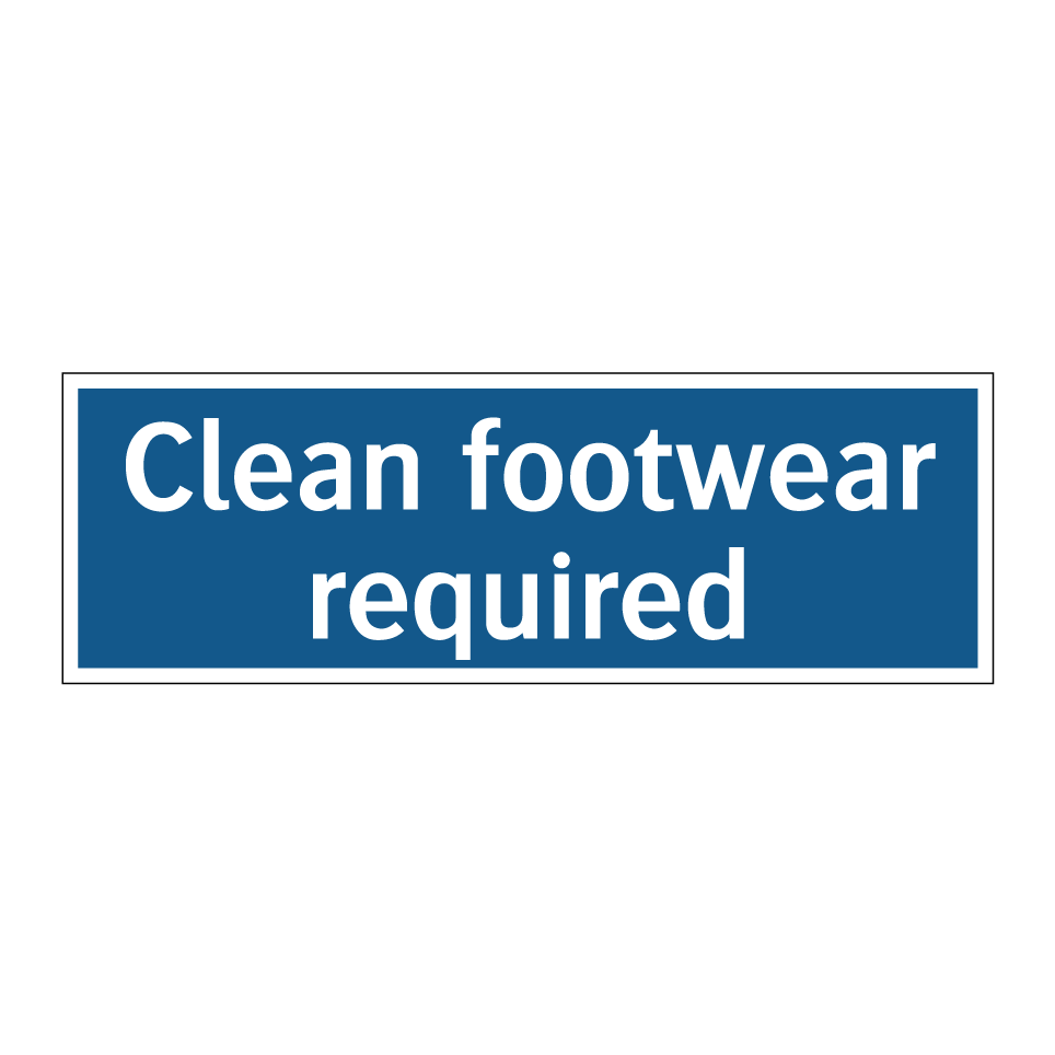 Clean footwear required