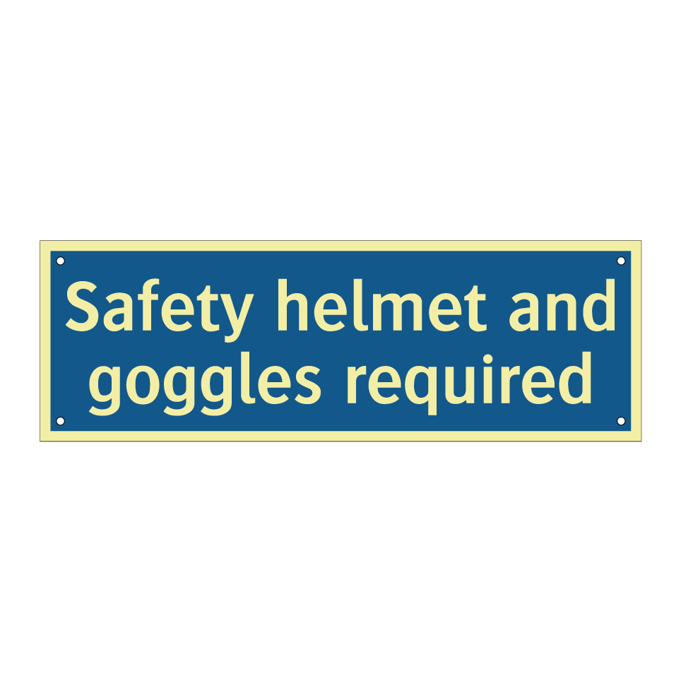 Safety helmet and goggles required