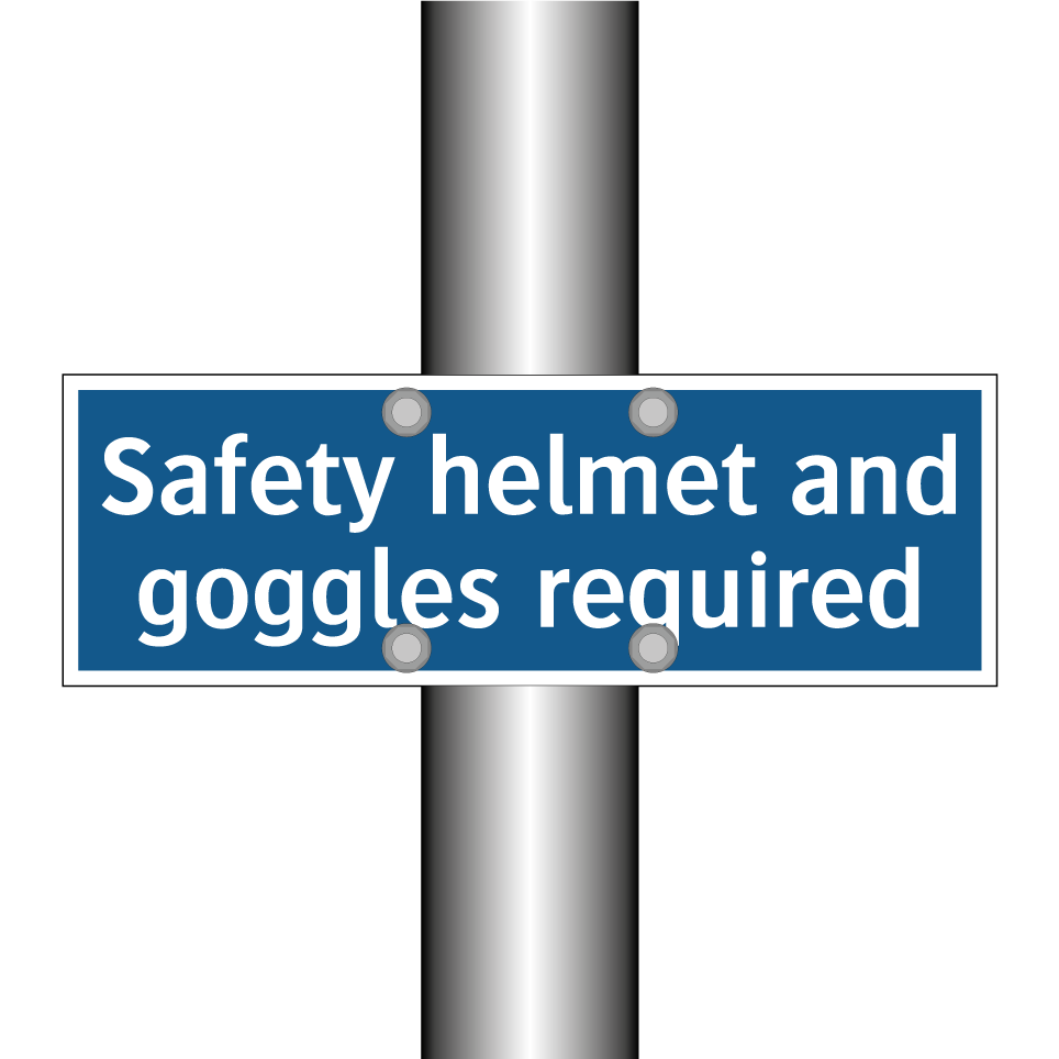 Safety helmet and goggles required