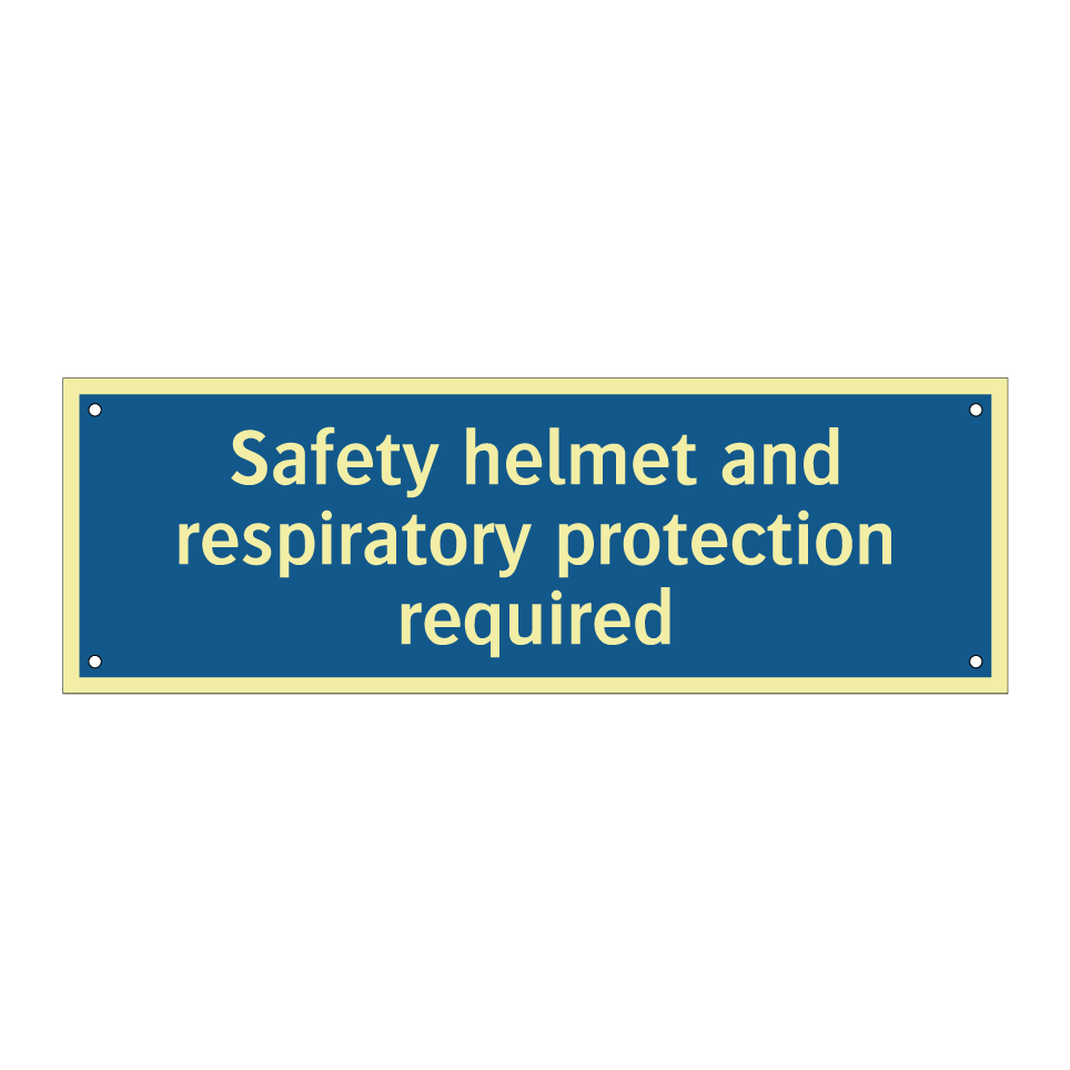 Safety helmet and respiratory protection required
